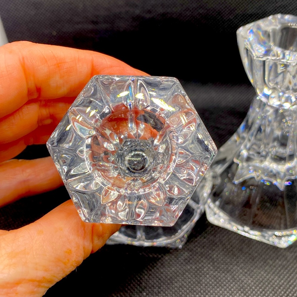 Pair of Mikasa Crystal Candle Sticks, never used. - Picture 3 of 5